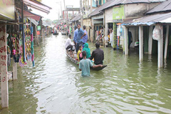 সিলেটে ছয় উপজেলায় লাখো মানুষ পানিবন্দি