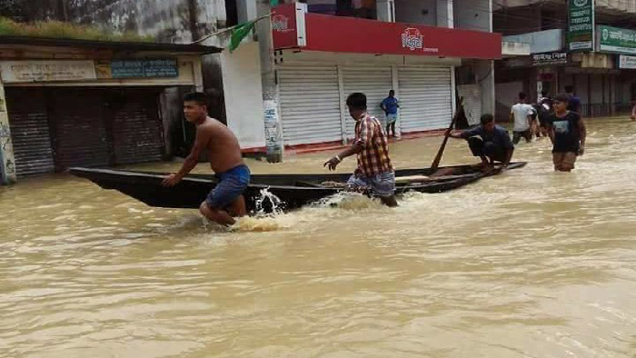 বিপদসীমার উপর দিয়ে প্রবাহিত হচ্ছে কুশিয়ারার পানি