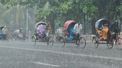 আগামী তিনদিন ঢাকায় বৃষ্টিপাত হওয়ার সম্ভাবনা  