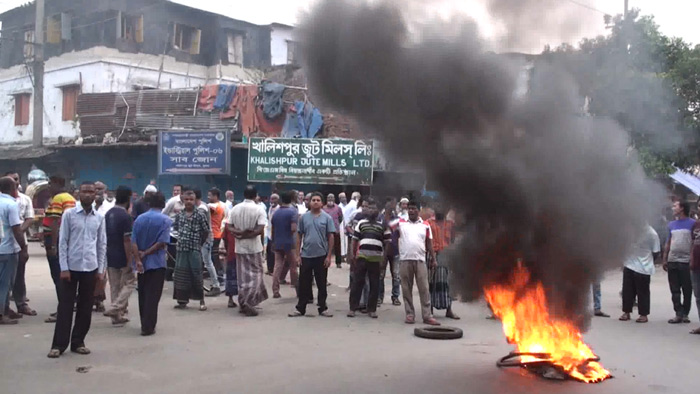 আবারো আন্দোলনে রাষ্ট্রায়ত্ত পাটকল শ্রমিকরা