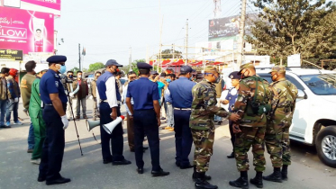 নড়াইলে পুলিশ ও সেনাবাহিনীর গণসচেতনতামূলক প্রচারণা 