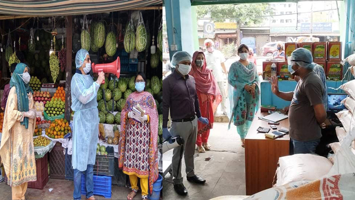 অভিযানে জাতীয় ভোক্তা অধিকার সংরক্ষণ অধিদপ্তরের কর্মকর্তারা