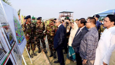 নবনির্মিত মিঠামইন সেনানিবাস পরিদর্শন করলেন রাষ্ট্রপতি