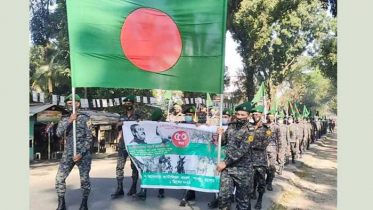 স্বাধীনতার সুবর্ণজয়ন্তীতে নাভারণ আনসার ব্যাটালিয়নের র‌্যালি