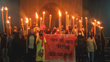 শাবিপ্রবি ভিসির পদত্যাগের দাবিতে জাবিতে মশাল মিছিল