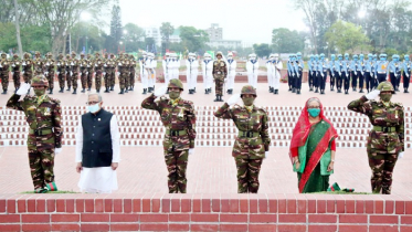 স্মৃতিসৌধে রাষ্ট্রপতি ও প্রধানমন্ত্রীর শ্রদ্ধা