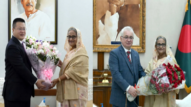 প্রধানমন্ত্রী শেখ হাসিনাকে অভিনন্দন জানালেন রাষ্ট্রদূতরা